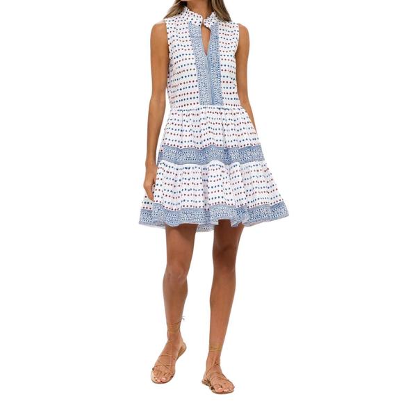 Oliphant Blue and White Mini Dress - Picture 2 of 3